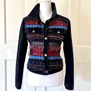 Ramy Brook black red embroidered jacket S